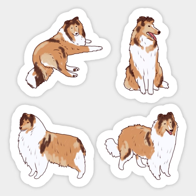 Collie dog pack Sticker by Mayarart